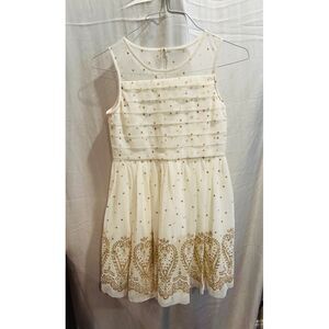 Girls Formal Gold/Cream Sparkly Dress